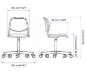 Krzeslo ikea ÖRFJÄLL biala noga i szare siedzisko