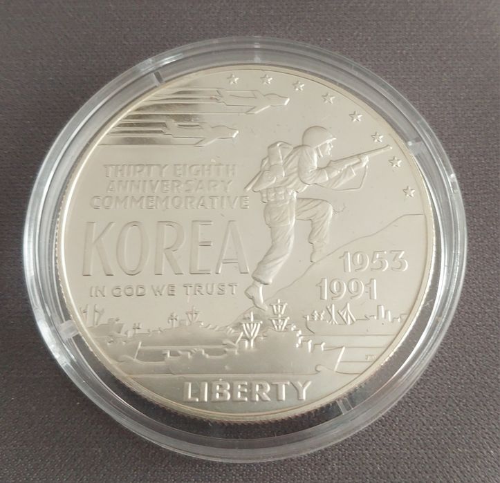 USA 1 dolar Dollar Korea Wojna Koreańska, srebro, moneta