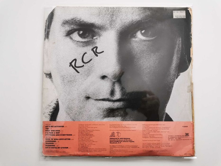 Disco vinil "Flash Forward", de Tim Moore (novelas anos 80)