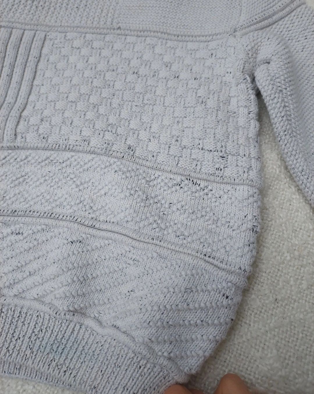 Sweter szary gruby 98 104