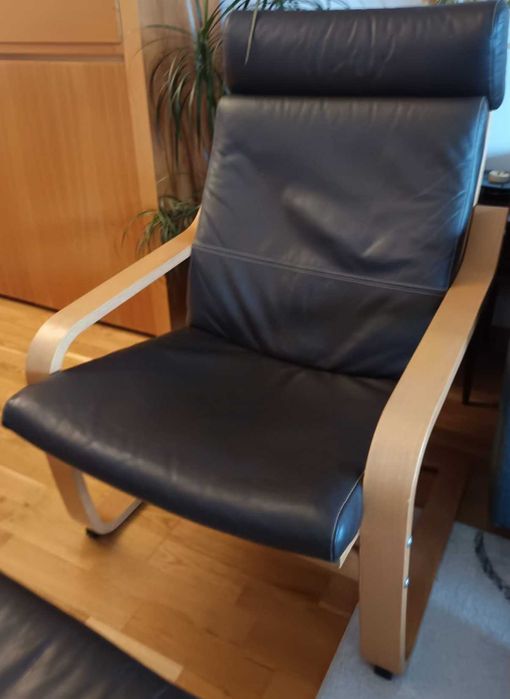 Cadeira Poang IKEA pele castanho