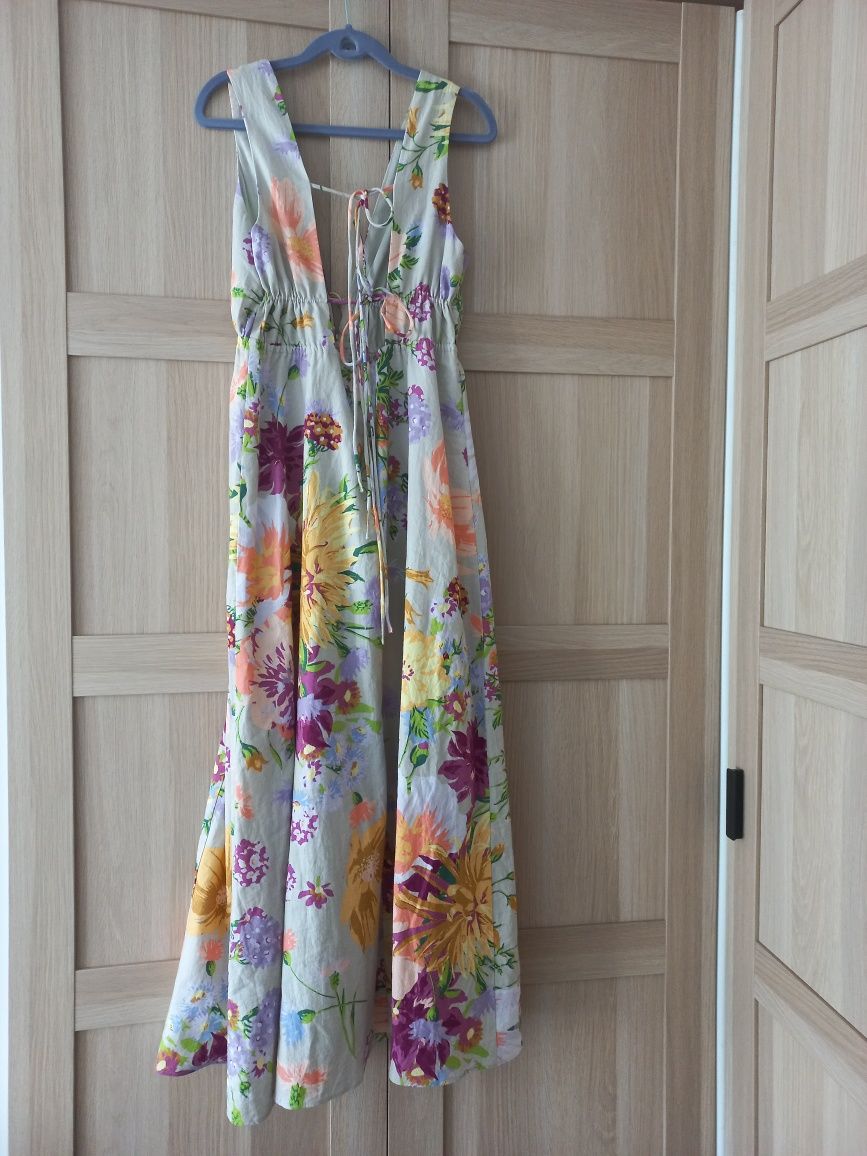 Sukienka floral print H&M roz S len