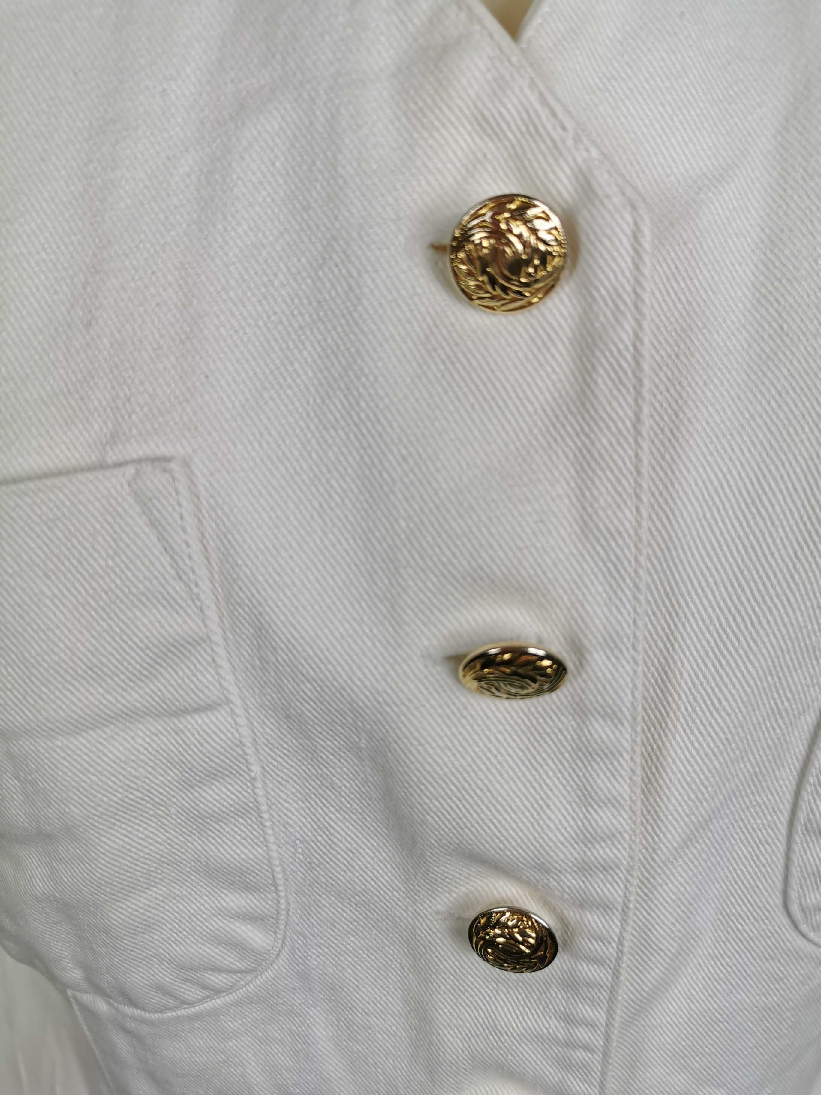 Alba moda marynarka złote guziki biała a'la jeans vintage S 36