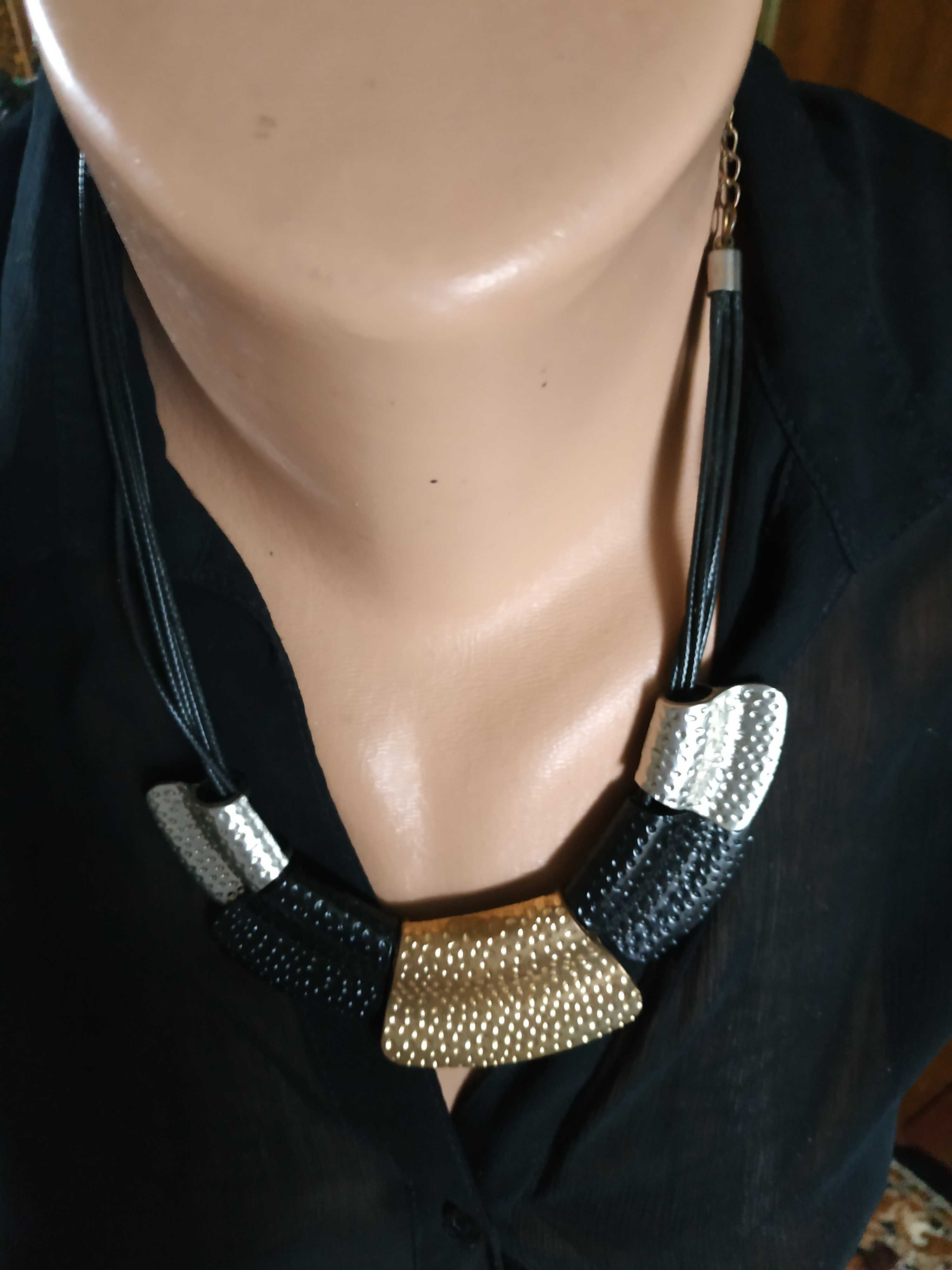Ожерелье подвеска бусы колье металл на шнурке