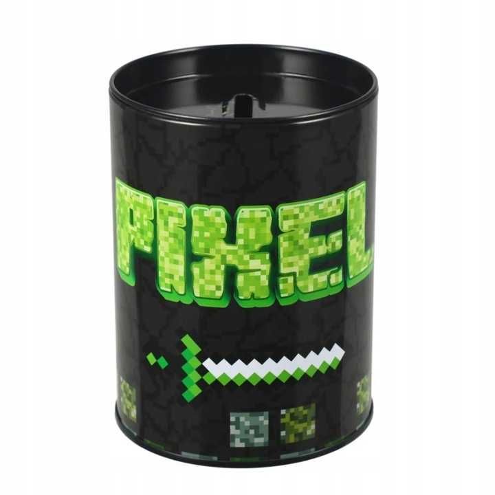 Skarbonka dla Chłopca Otwierana Metalowa Puszka PIXEL Pomysł Prezent