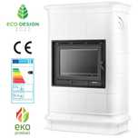 Piec kominek piecyk kaflowy ceramiczny obudowa kominkowa ROMA Biała