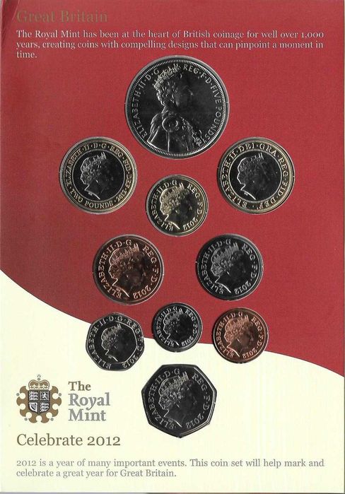 Inglaterra - - - "Carteira Anual BNC-2012" - - - - - Moedas
