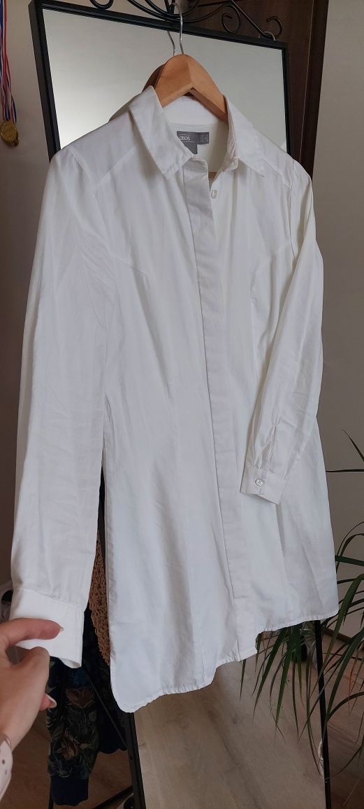 Biała koszulowa sukienka Asos XXS (32)