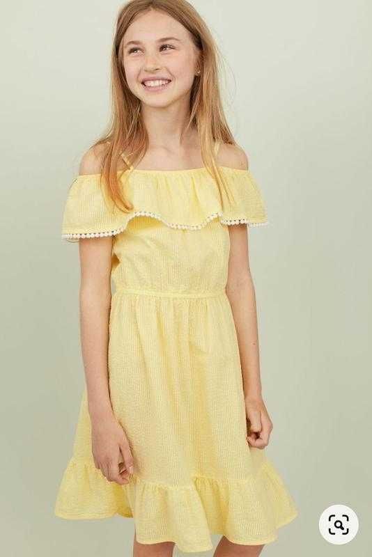 Платье детское  хлопковое с открытыми плечами h&m