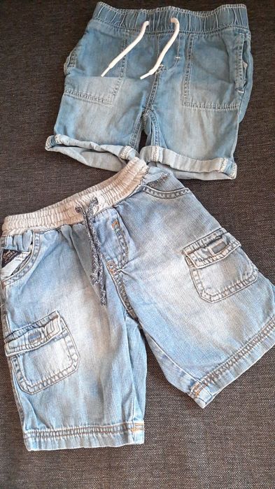 Zestaw 2x spodenki jeansowe dla chłopca,nrozm. 86, stan bdb.