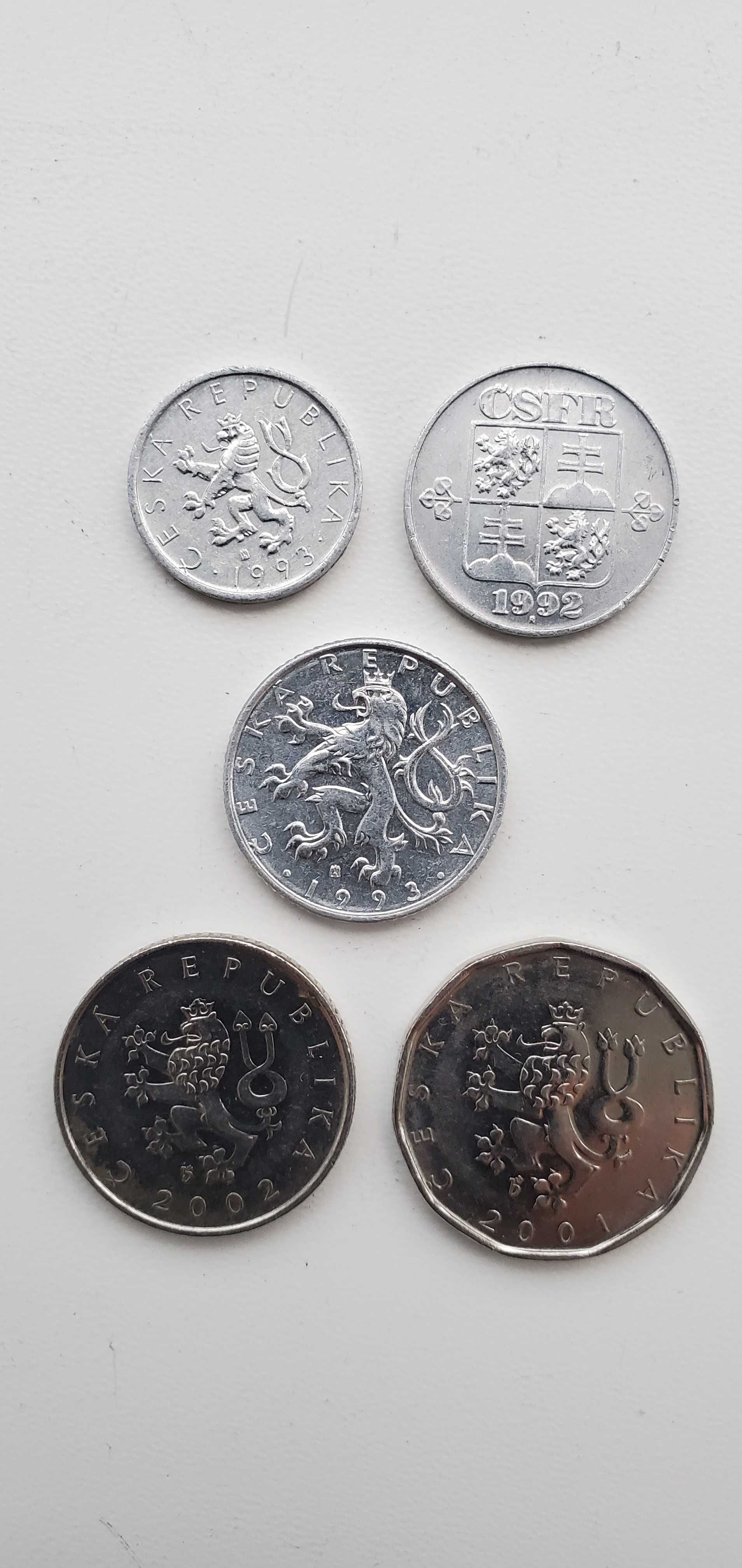 Монети Чехії. Набір монет з Чехії, 5 штук. Чешські Гроші. Копійки