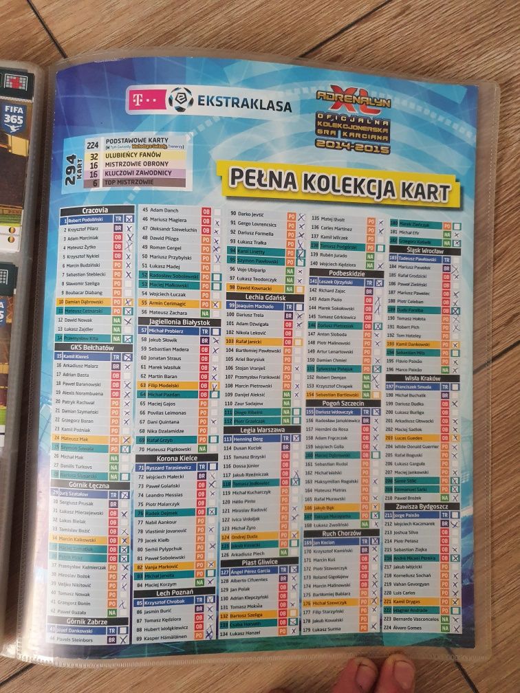 Karty panini T- ekstraklasa 2014/2015