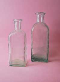 2 butelki szkło z recyklingu antiqe vintage alternative apteczne