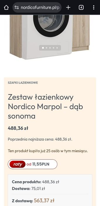 Szafka nad pralkę zabudowa łazienkowa