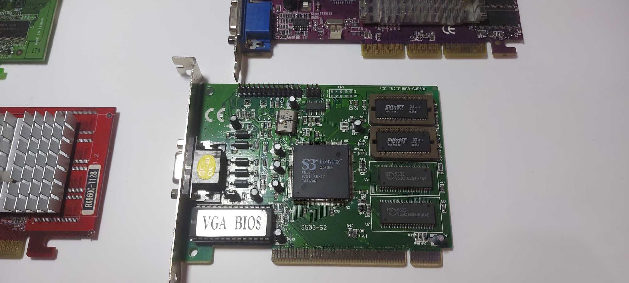 Компютерні старі відеокарти AGP 3Dfx Voodoo ASUS V9180 Trio64V FX5200