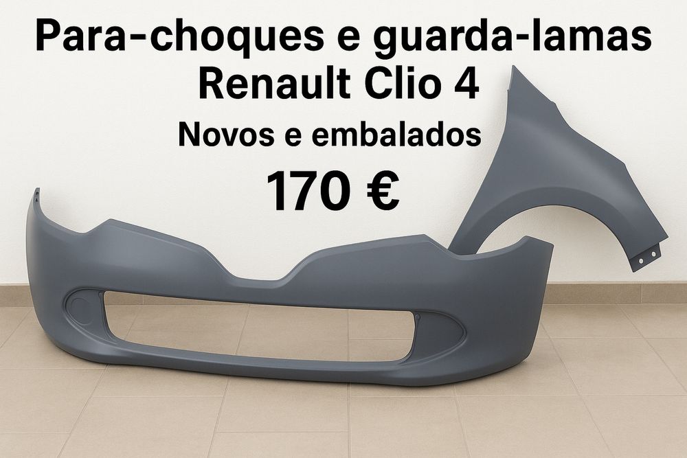 Para-choques dianteiro + Guarda-lamas drto Renault Clio 4 - Novos!