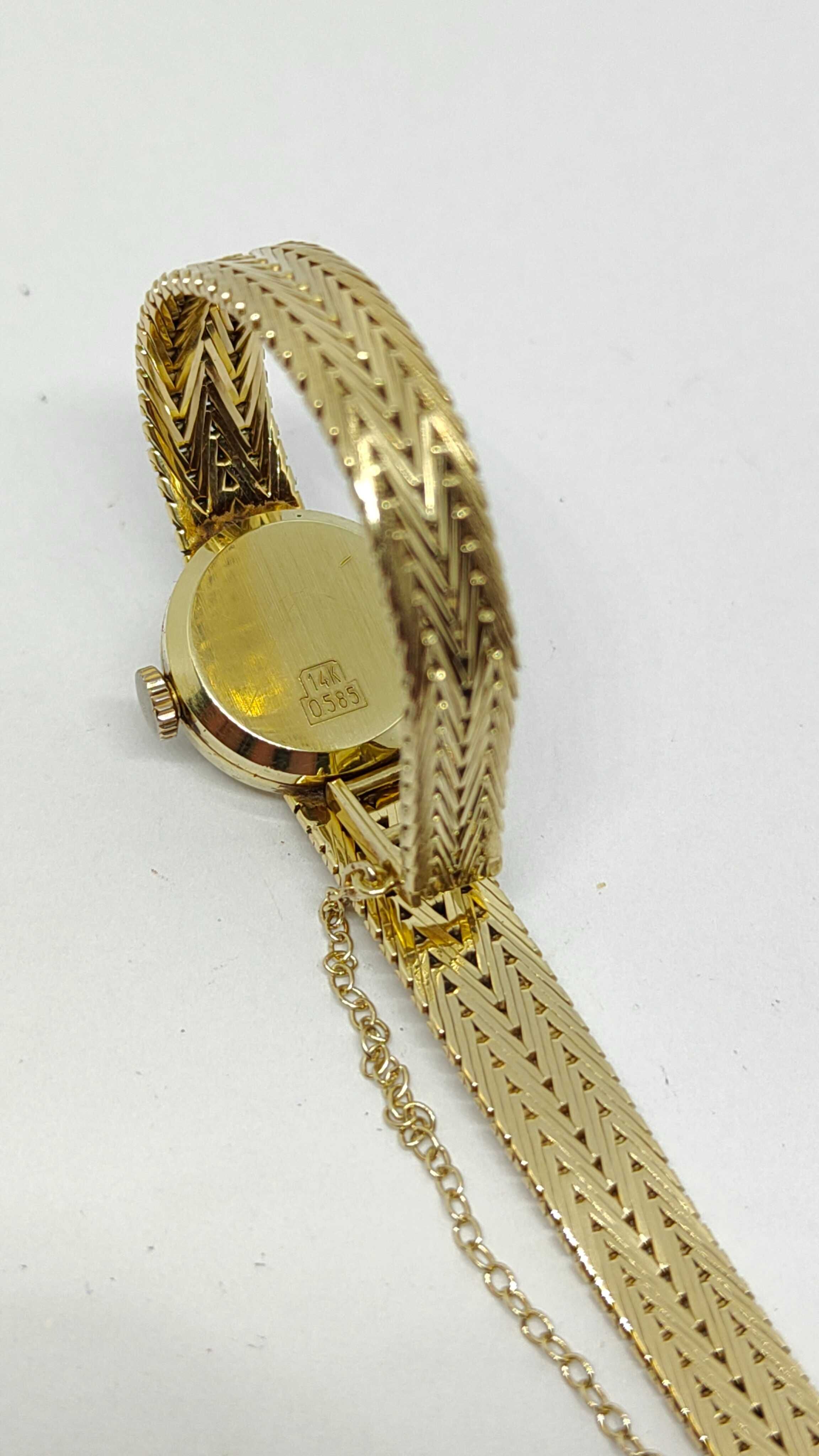 Złoty oryginalny zegarek ANKER p585, 14k - stan dobry