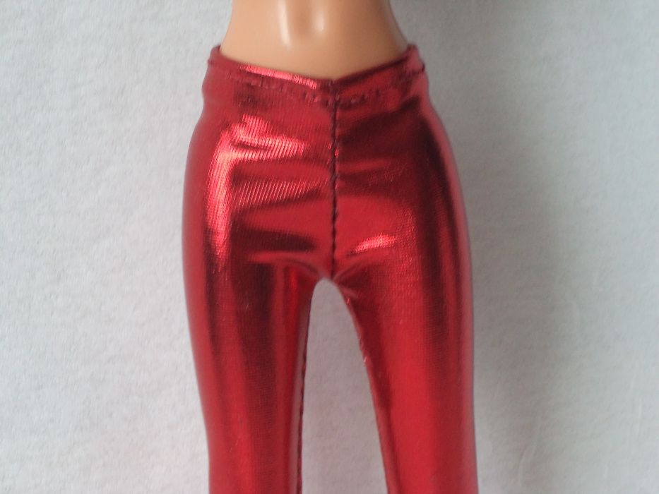 Ubranka dla lalki barbie - Czerwone, błyszczące legginsy !!!