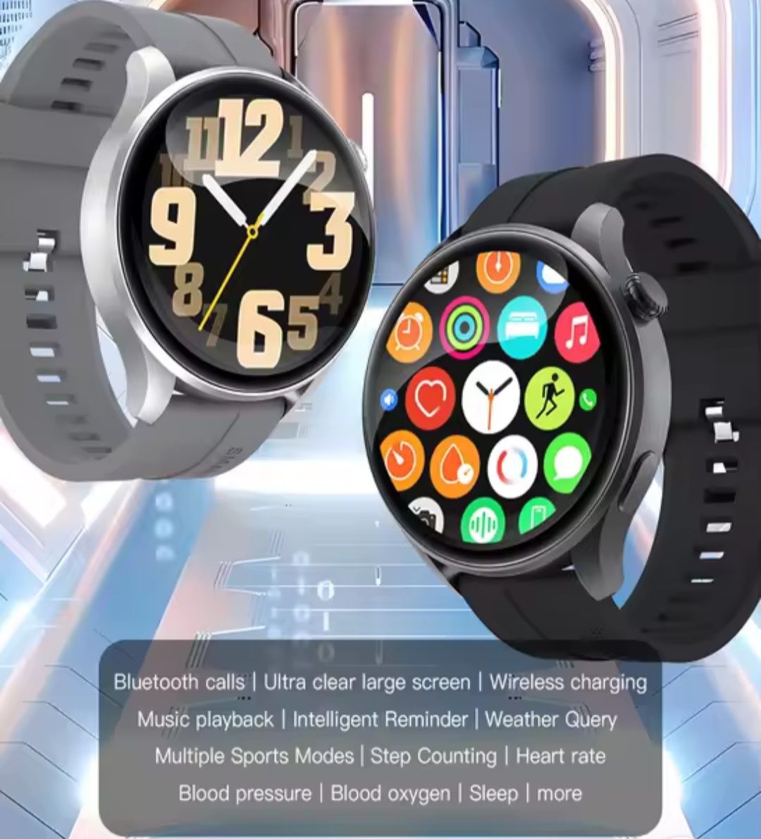 Smartwatch Amoled menu PL rozmowy