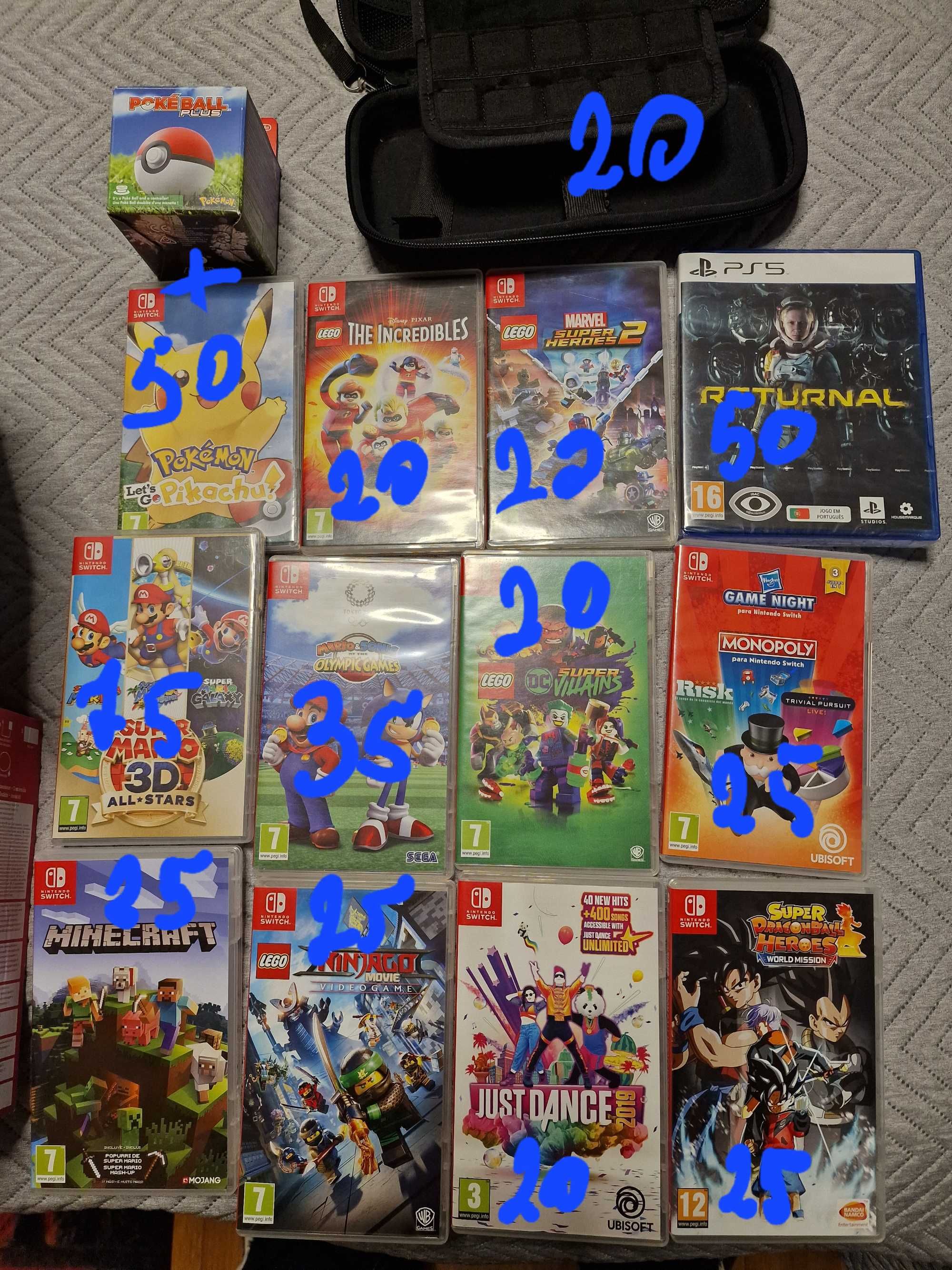 Vendo consola switch com jogos e mala de transporte.