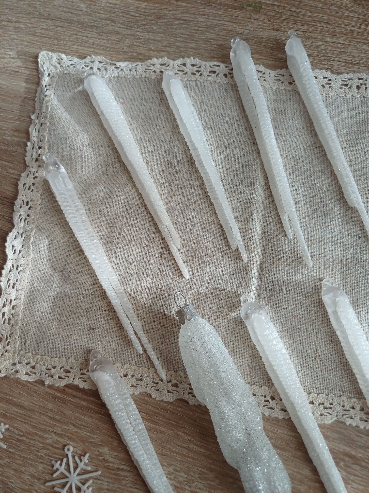Sople sopelki zawieszki na choinkę ozdoby choinkowe plastikowe vintage