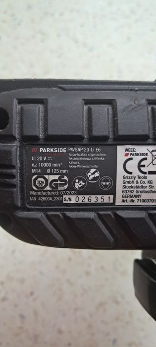 Szlifierka kątowa akumulatorowa