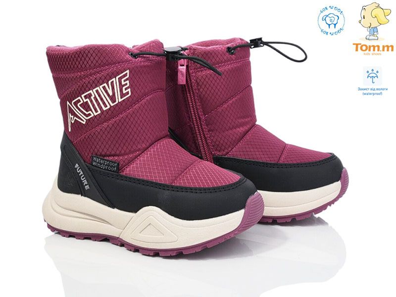 Зимові черевики чоботи на дівчинку бордові tom.m сапоги 27 28 29 30 31
