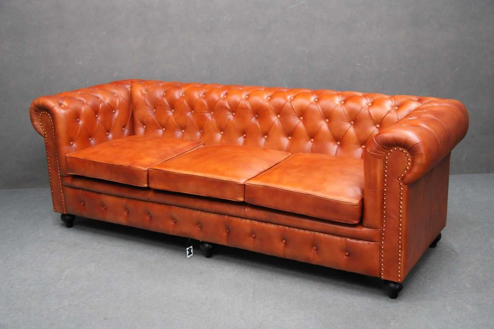 Wypoczynek Chesterfield sofa 3+2+fotel skóra naturalna BGM24.pl B 6267