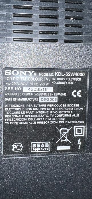 Sprzedam telewizor Sony 52cale