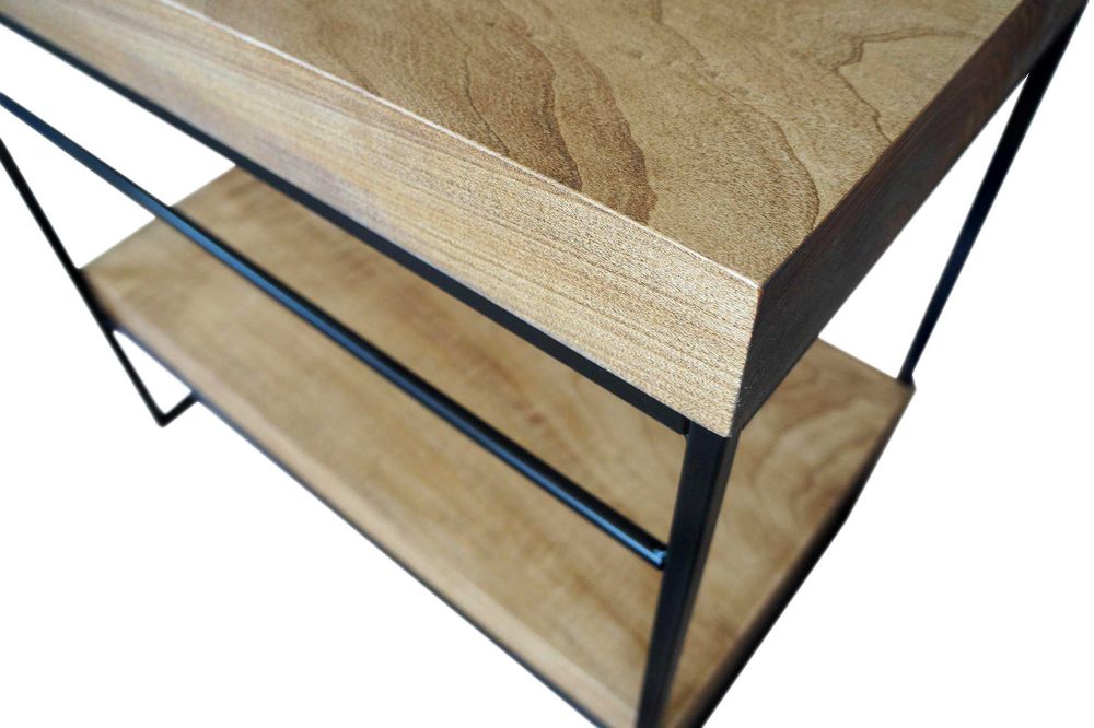 Drewniana szafka pod umywalkę loft 80 cm z półką