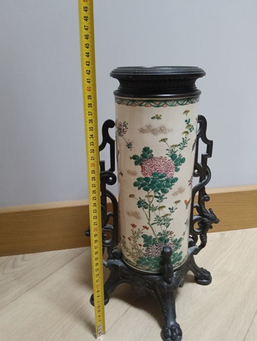 Stara lampa naftowa z majoliki OKAZJA