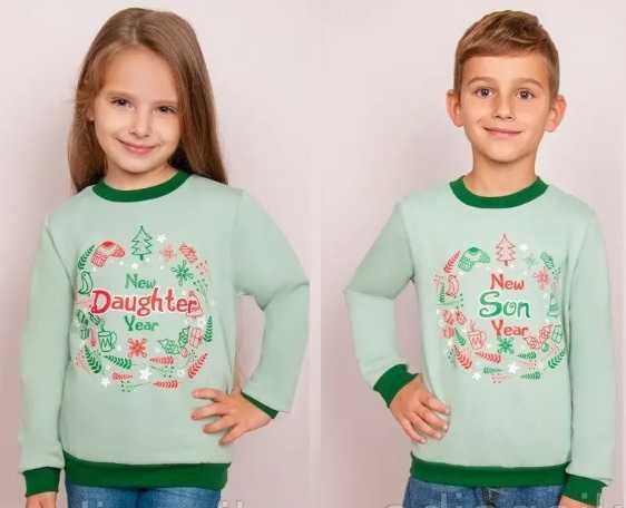 Дитячі новорічні світшоти Фемілі лук НОВІ + боді