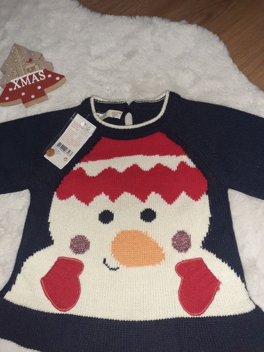 Novo! Camisola de malha Natal. Tamanho 12-18meses