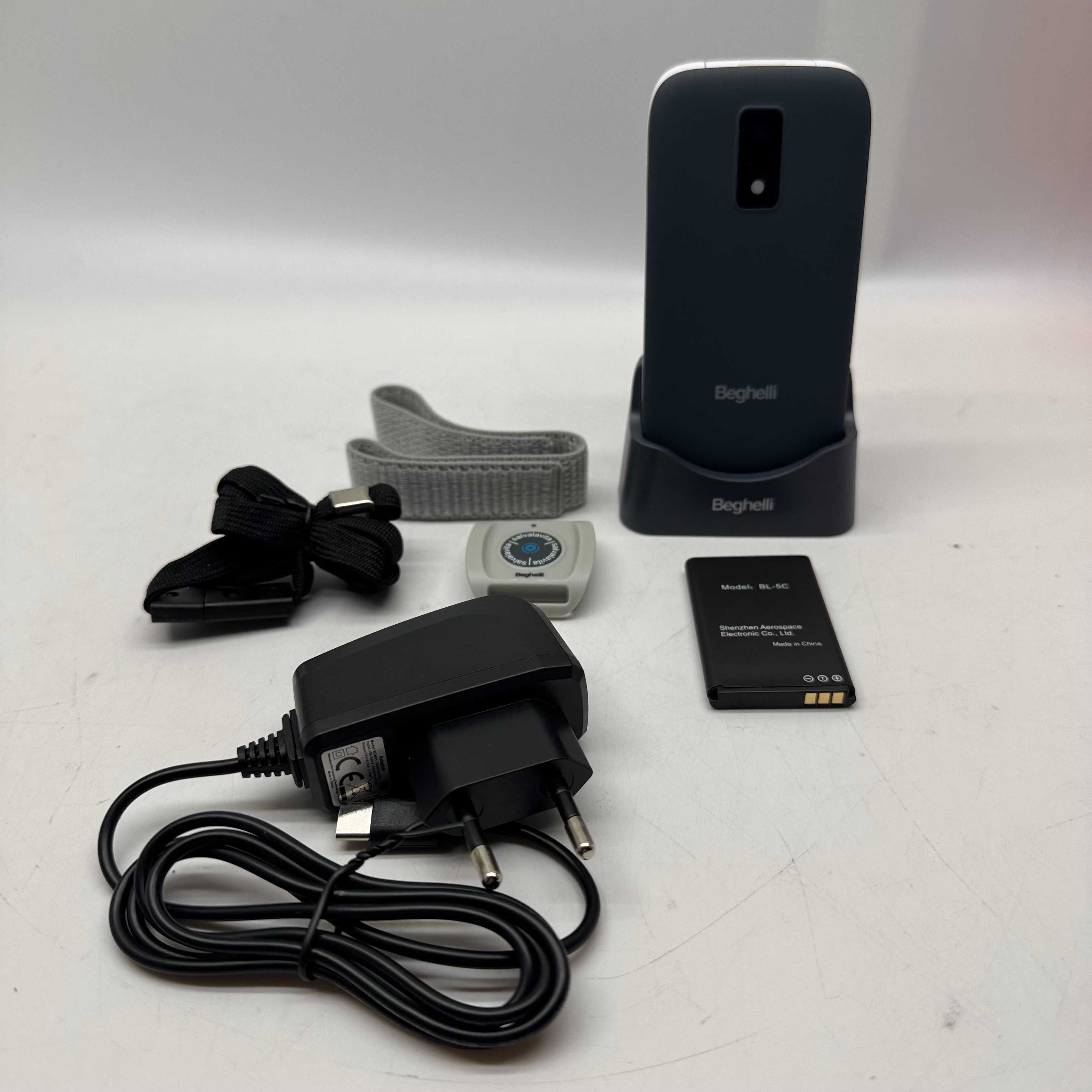 Telefon BEGHELLI SLV20 Plus + Band Plus ze stacją ładującą