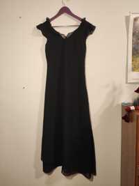 Sukienka długa maxi czarna elegancka, ołówkowa wieczorowa XS 34 6