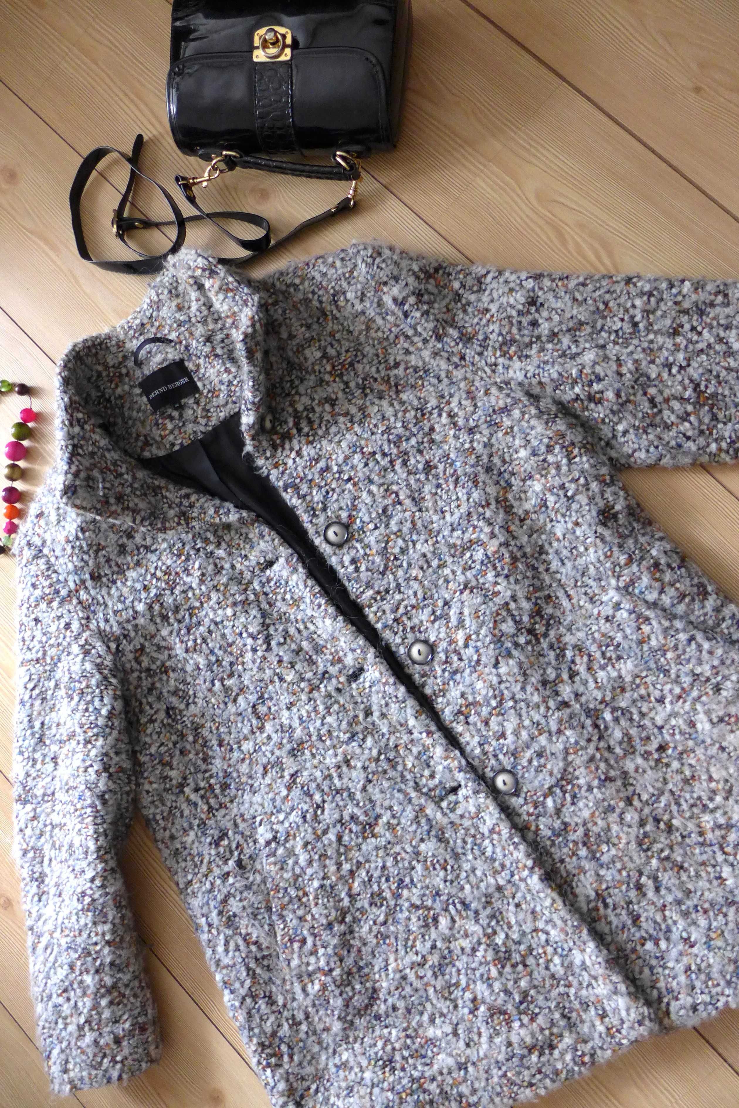 Vintage perełka modowa - płaszcz kurtka płaszczyk boucle 46 XXL 44 XL