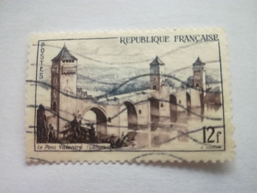 znaczki Francja 1955 Cahors Arbois stemplowane zamki