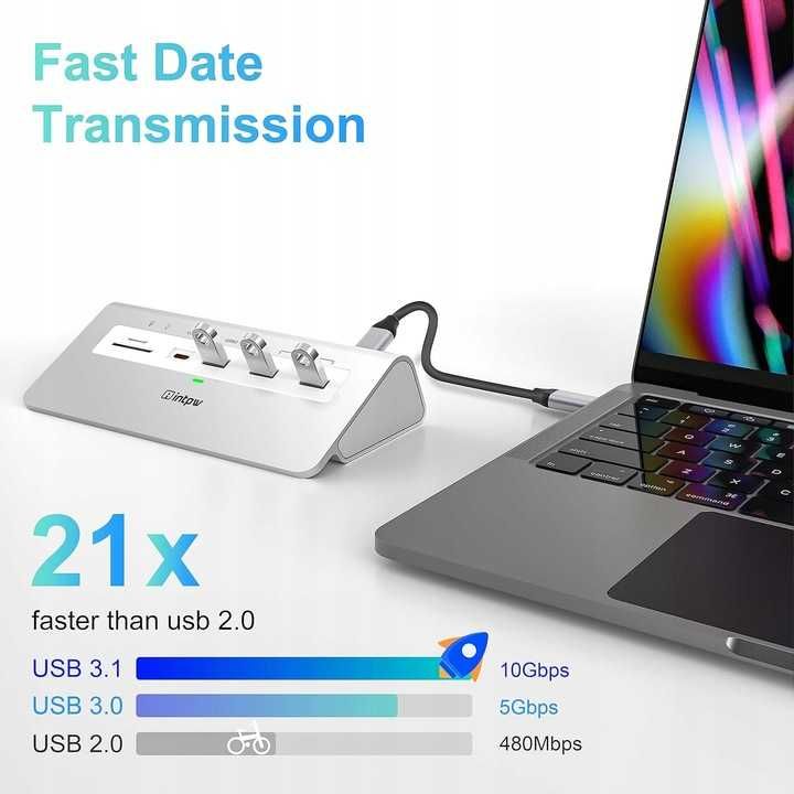 Stacja dokująca do laptopa Hub USB Intpw 14w1 10 Gb/s z 2 HDMI  NOWA
