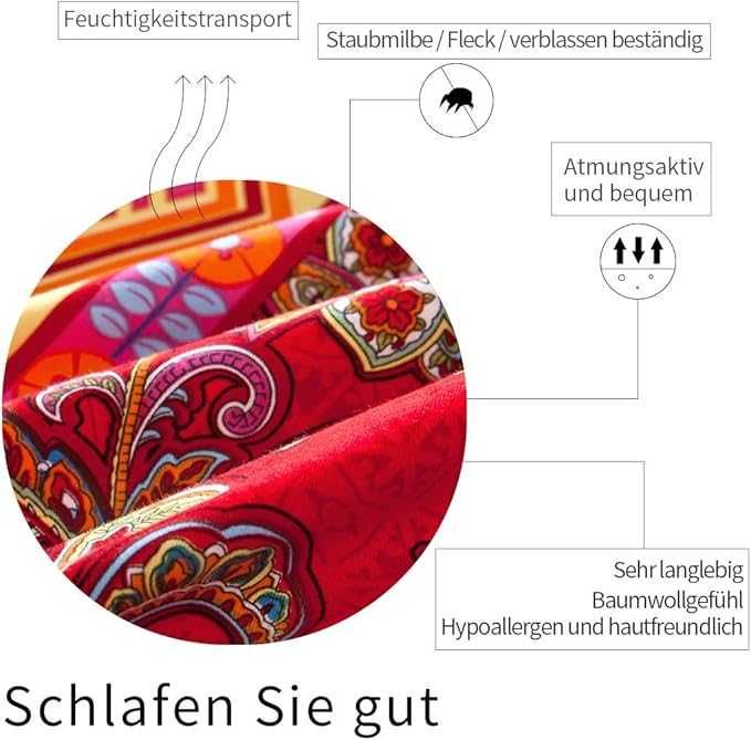 Komplet pościeli Boho 135 x200 cm, wzór indyjski – Mikrofibra