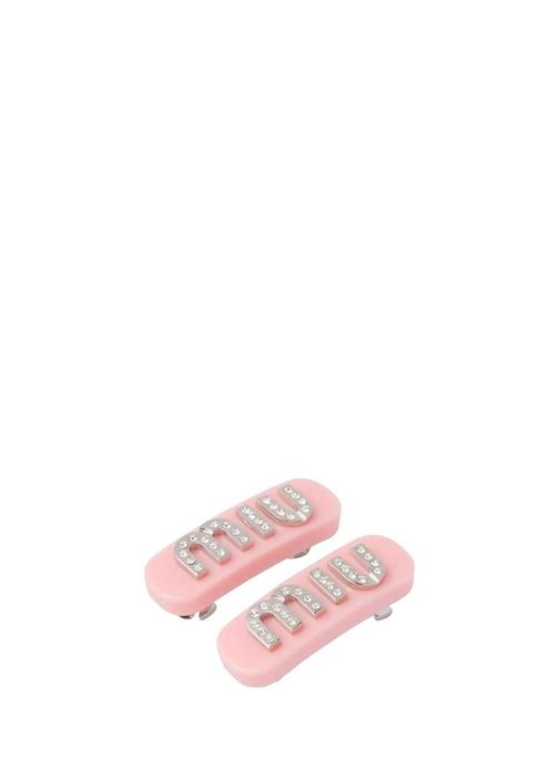 Шпильки Miu Miu Plexiglas And Metal Hair Clips Pink