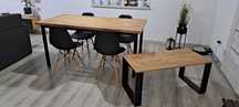 Stół do jadalni + stolik kawowy Nowy Zestaw mega stal loft