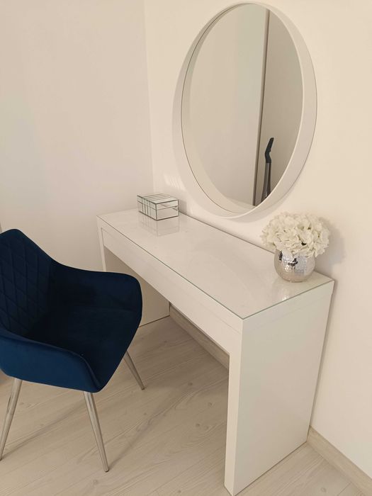 Toaletka i wkłady IKEA, Fotel welurowy , Lustro IKEA