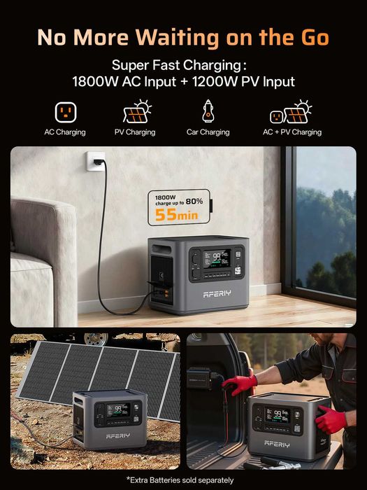 Зарядна станція AFERIY P280 (Р-210) 2800W/2048-10240Wh, НОВА МОДЕЛЬ!!!