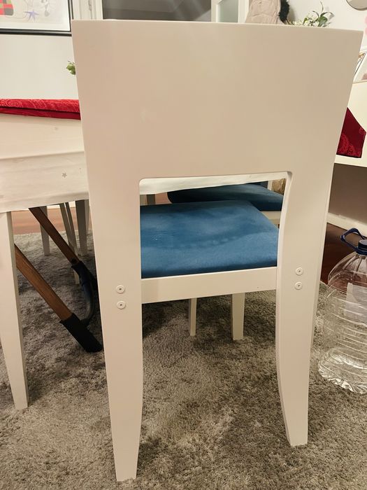 Mesa de jantar em vidro extensivel + 6 cadeiras