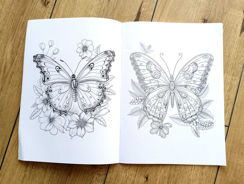 Blooming Butterfly A4, Coloring Book, kolorowanki