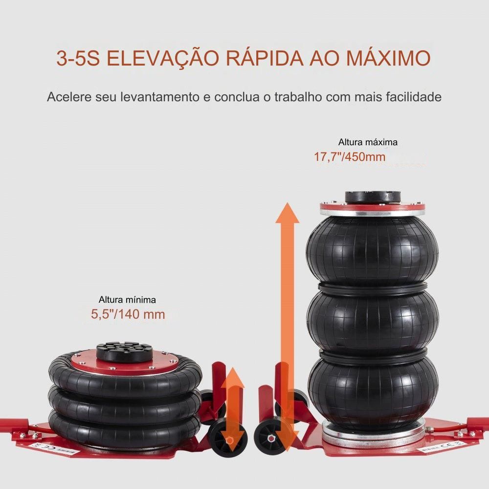 Macaco Pneumático Triplo Bag  6T