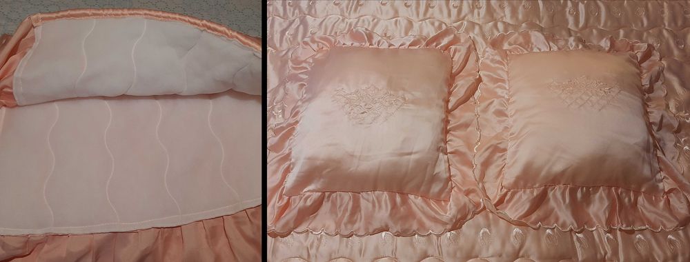 Edredom com 2 almofadas (em cetim)