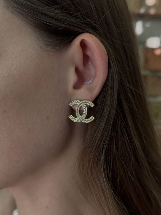 Сережки Chanel, шанель пусети з перлинами, сережки святкові