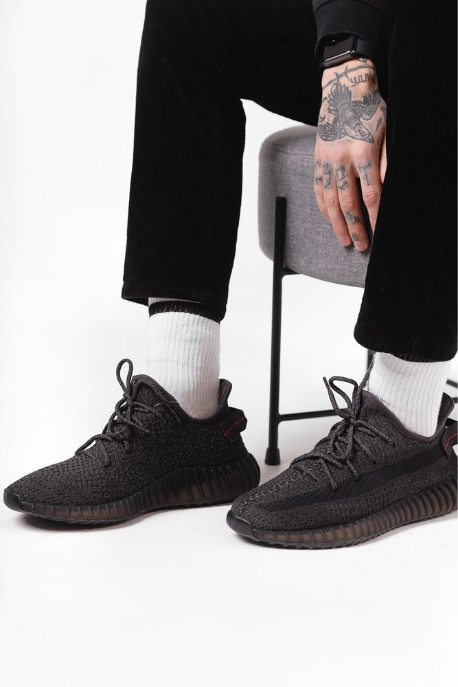 Чоловічі /Жіночі кросівки Adidas Yeezy Boost 350 Black Full Reflective