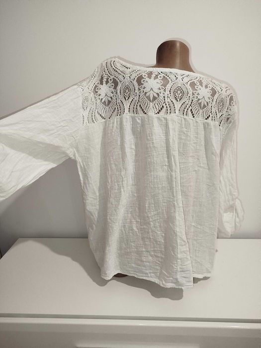 котонова легка блузка сорочка з мереживом 54 р.